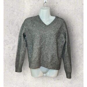 Grant Thomas 2 Ply Cashmere Gray V Neck Sweater Women’s Size Medium